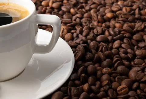 Coffee with coffee-beans Stock Photos