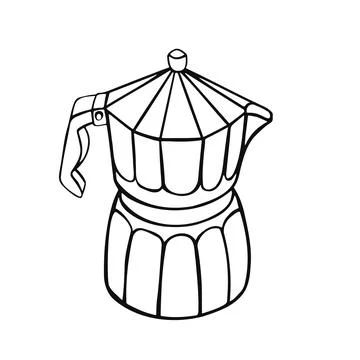 Coffee, coffee pot line isolated on white background. manual. vector Stock Illustration