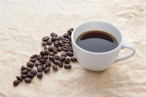 Coffee With Coffeebeans Stock Photos
