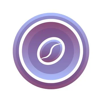 Coffee coin gradient logo design template icon Illustrazione stock