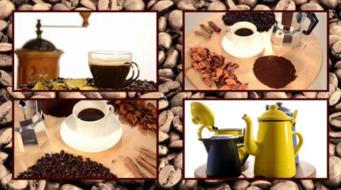 Coffee collage Stock Footage 32504115