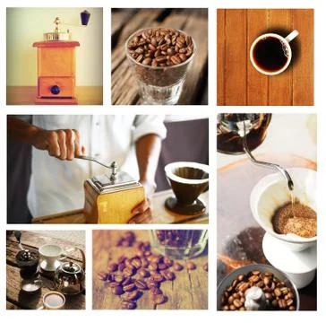 Coffee collage Stock Photos