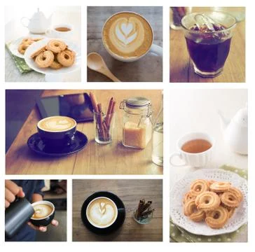 Coffee collage Stock Photos