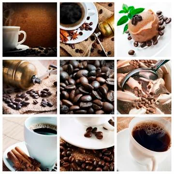 Coffee collage Stock-Fotos