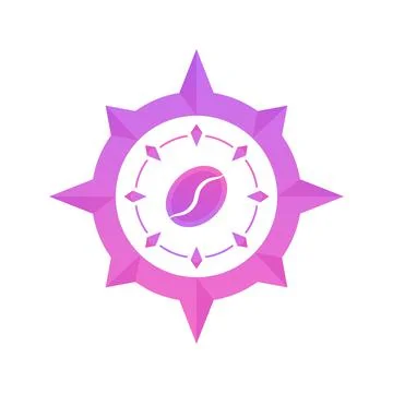Coffee compass logo design template icon Stock Illustration