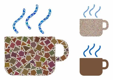 Coffee Composition Icon of Inequal Elements Illustrazione stock