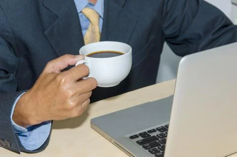 Coffee with a computer Stock Photos