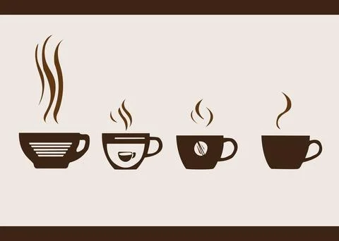 Coffee concept background cups vector with blank space 스톡 일러스트