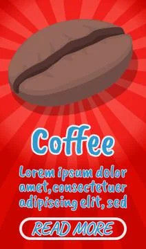 Coffee concept banner, comics isometric style Stock-Illustration