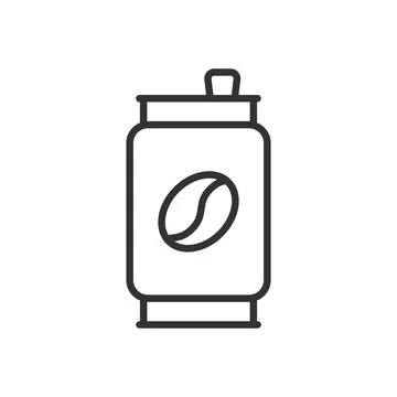 Coffee container icon in line design. storage jar beans packaging cafe on white Illustration