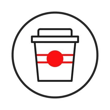 Coffee container logo for cafes and related businesses illustrating a dispo.. Stock Illustration
