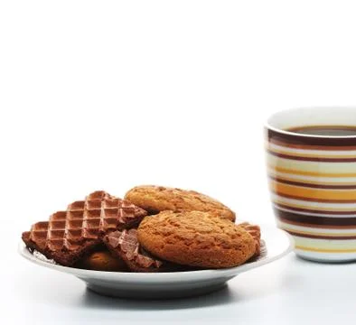 Coffee with cookies Stock Photos