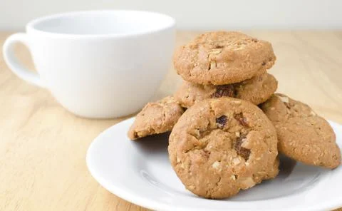 Coffee with cookies on the table Stockfoto's
