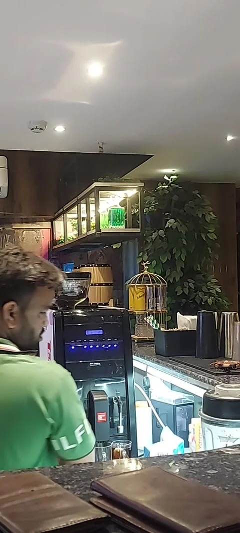 A  coffee corner where young people enjoying. Stock Footage 345785610