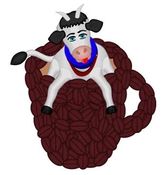 Coffee with cow イラスト素材