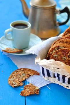 Coffee with Crisps Stock Photos