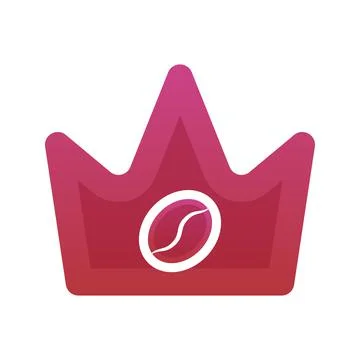 Coffee crown gradient logo design template icon Stock Illustration