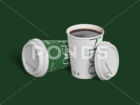 Coffee Cup 3D Render Mockup PSD Template