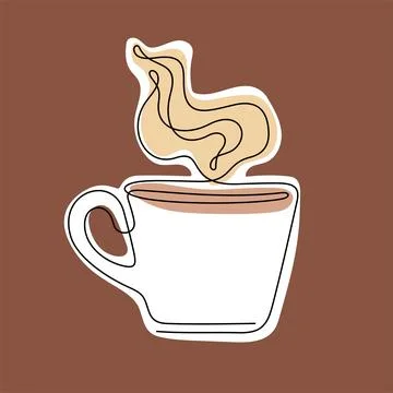 Coffee cup abstract one line vector illustration Stock-Illustration