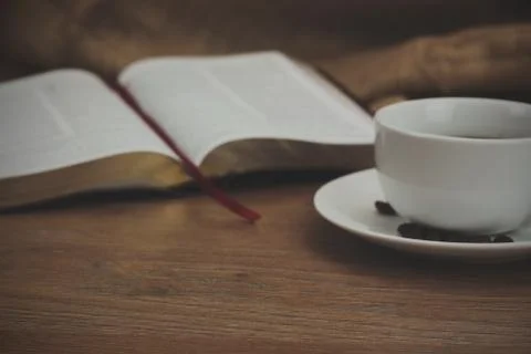 Coffee cup against a rustic background Stock Photos