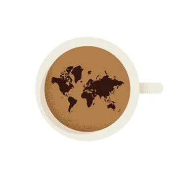 Coffee cup airview Stock Illustration