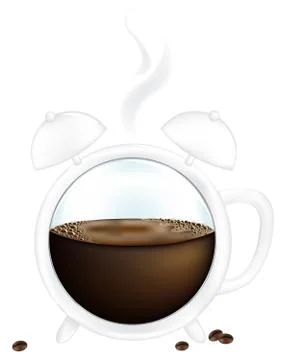 Coffee cup alarm clock Stock Illustration