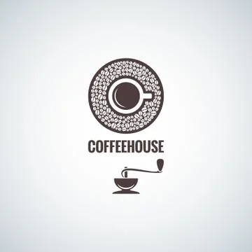 Coffee cup and beans design background Stock Illustration