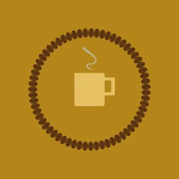 Coffee cup and beans. Stock Illustration