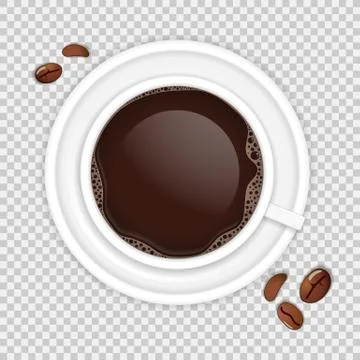 Coffee Cup and Beans Stock Illustration