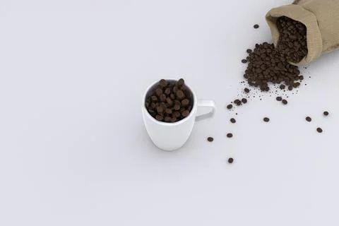 Coffee Cup and Beans Stock Illustration
