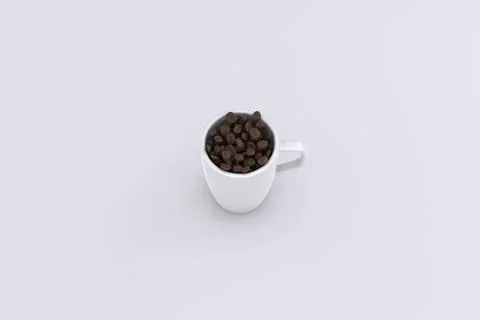 Coffee Cup and Beans Stock Illustration