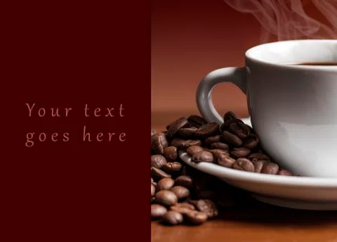 Coffee cup and beans  Stock Photos