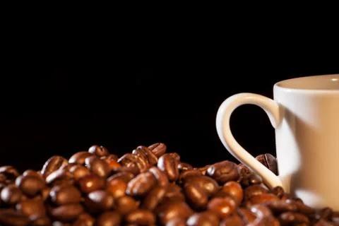 Coffee cup and beans Foto stock