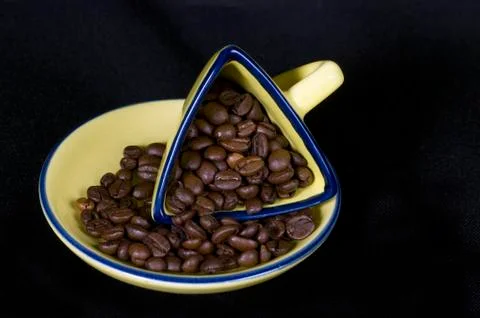 Coffee Cup and beans Stock Photos