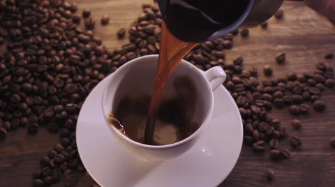 Coffee cup and coffee beans Stock Footage 55406909