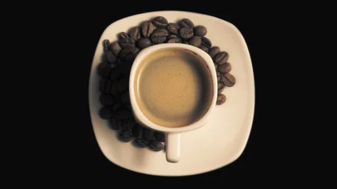 Coffee cup and coffee beans Video stock 103641910