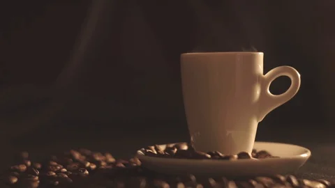 Coffee cup and coffee beans 스톡 동영상 106419653