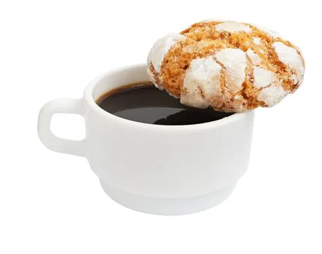 Coffee cup and cookie 스톡 사진