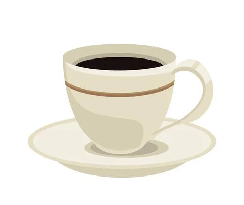 Coffee cup and dish Illustrazione stock