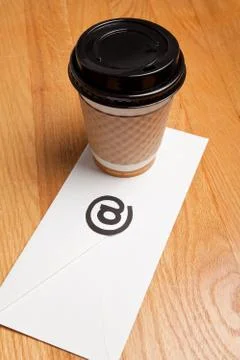 Coffee cup and E-Mail Stock Photos