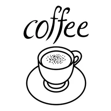 Coffee Cup and a saucer vector illustration with milk and cinnamon, coffee icon Stock Illustration