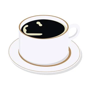 Coffee cup and saucer. Vector Stock Illustration