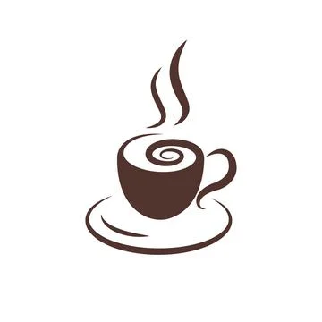 Coffee cup and smoke vector drawing Stock Illustration