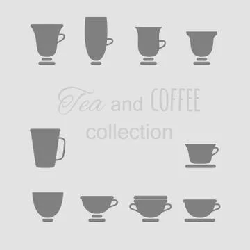 Coffee cup and Tea cup Stock Illustration