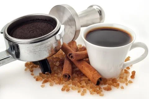 Coffee cup and tools Stock Photos