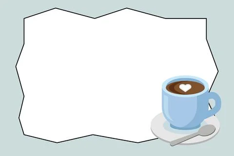 Coffee Cup Background with Clean White Copy Space Stock Illustration