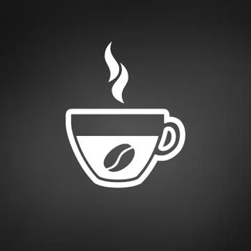 Coffee cup with bean icon vector illustration. Stock Illustration