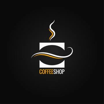 Coffee cup with bean logo vector background Stock Illustration