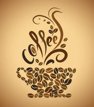 Coffee cup  bean vector Stock Illustration