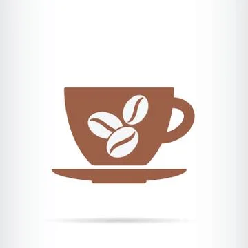 Coffee cup beans icon Stock Illustration